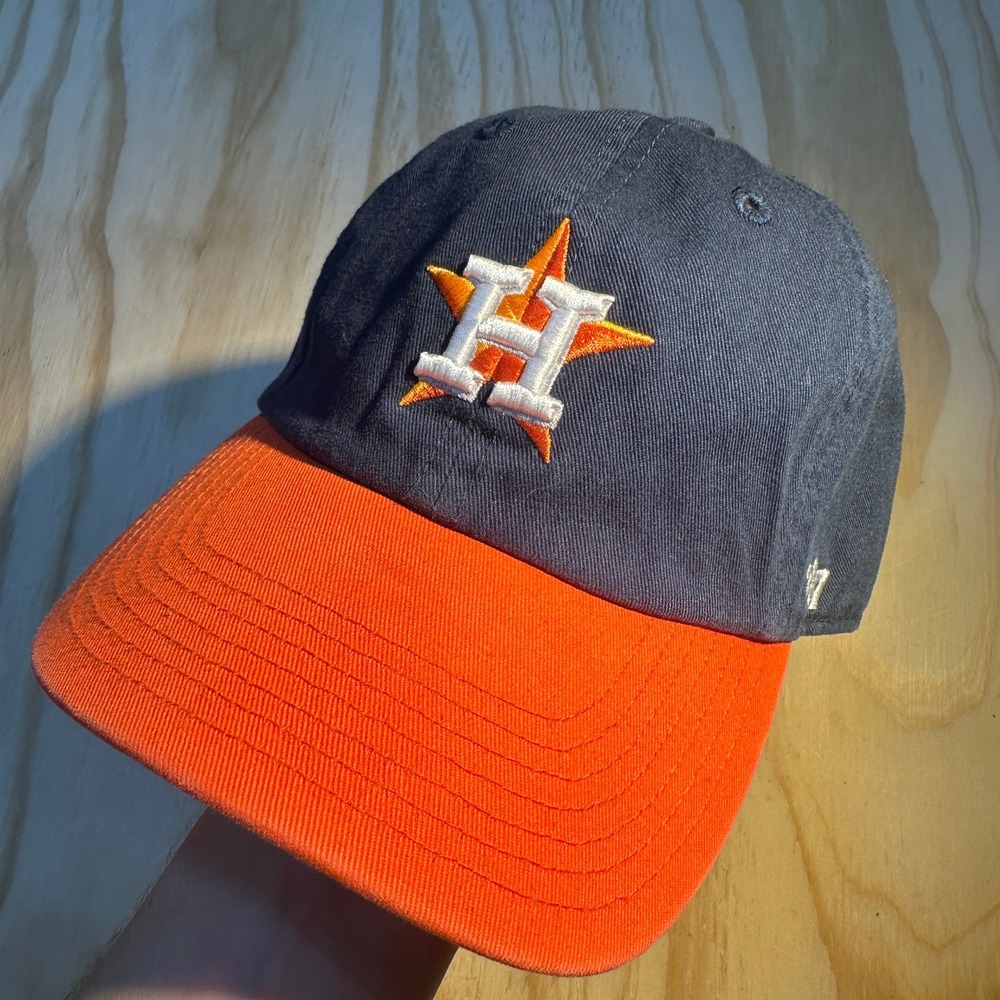 47 Brand Houston Astros Kids Clean Up Hat Navy Orange B-RGW10GWS-RA13 NWT